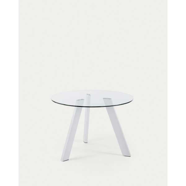 CARIB ROUND TABLE IN GLASS AND STEEL...