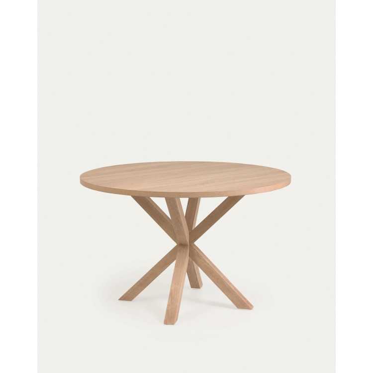 TABLE RONDE FULL ARGO EN MÉLAMINÉ FINTION NATURELLE ET PIEDS EN ACIER