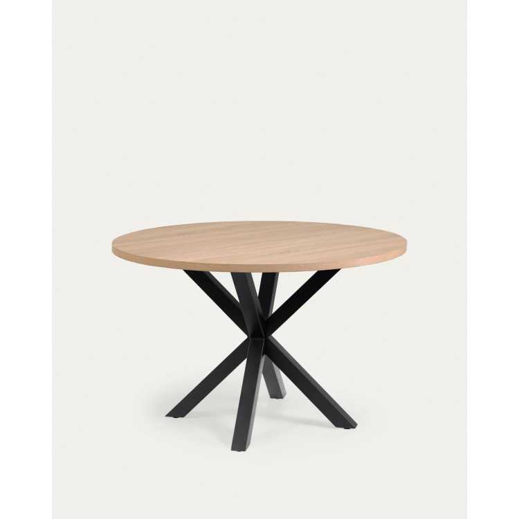 FULL ARGO ROUND TABLE IN NATURAL MELAMINE AND FINISHED STEEL LEGS