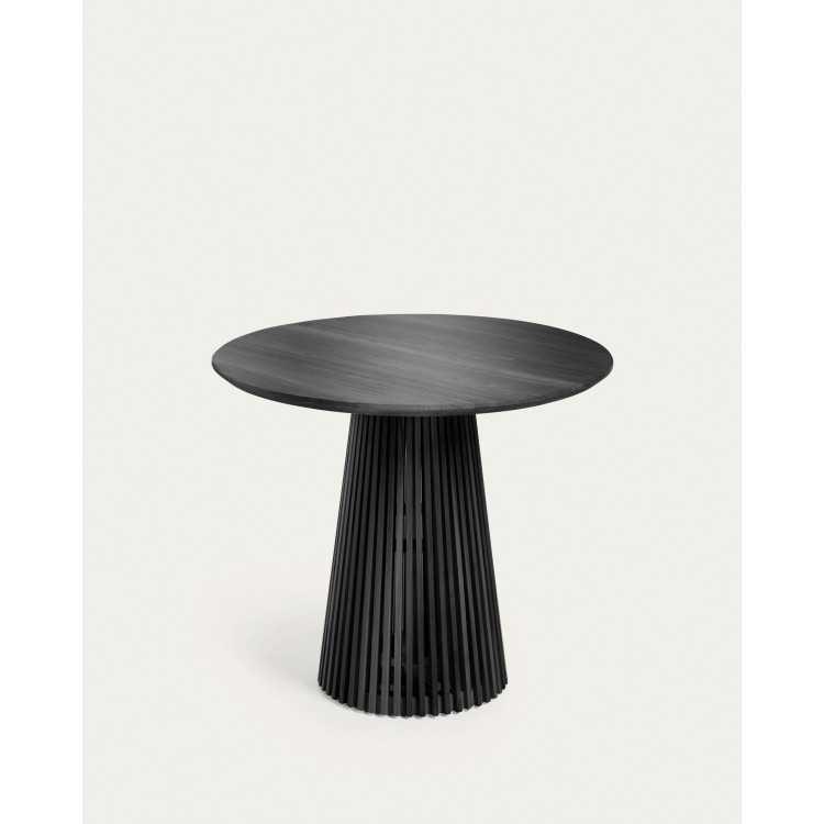 JEANETTE DINING TABLE 90 CM SOLID WOOD BLACK