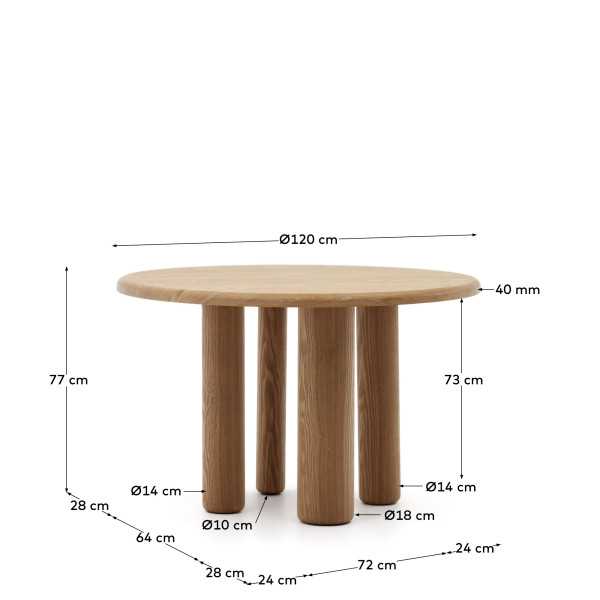 TABLE RONDE MAILEN  120CM FRENE...