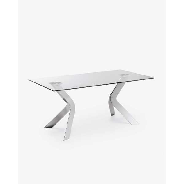 WESTPORT GLASS TABLE AND CHROME...