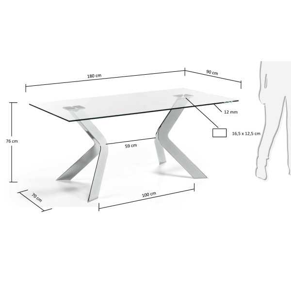 WESTPORT GLASS TABLE AND CHROME...