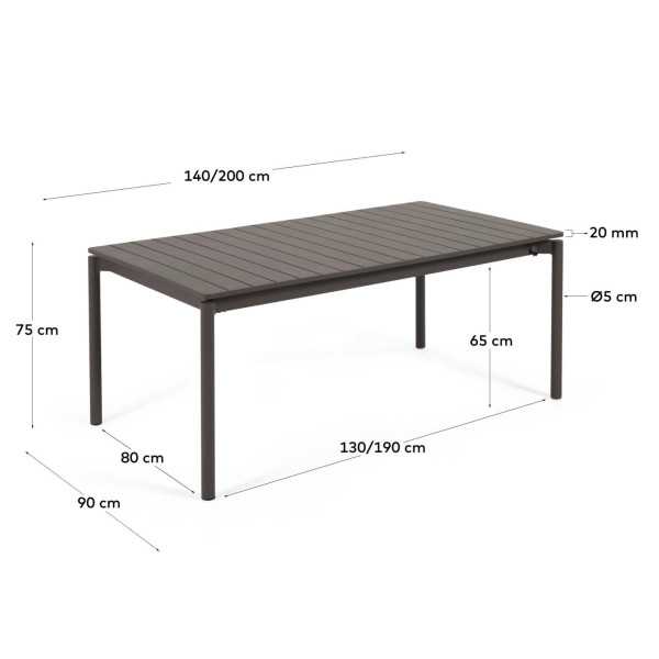 ZALTANA EXTENDABLE GARDEN TABLE IN...