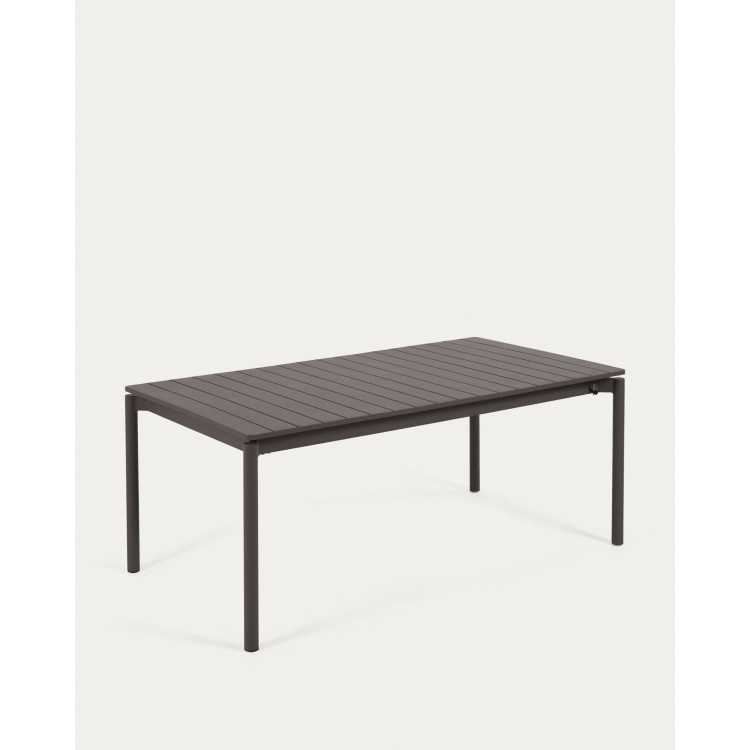 ZALTANA EXTENDABLE GARDEN TABLE IN MAT DARK GRAY ALUMINUM 180 (2