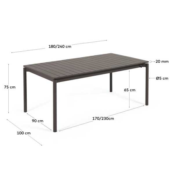 ZALTANA EXTENDABLE GARDEN TABLE IN...