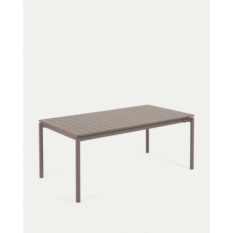 ZALTANA EXTENDABLE GARDEN TABLE IN MATT BROWN ALUMINUM 180 (240)