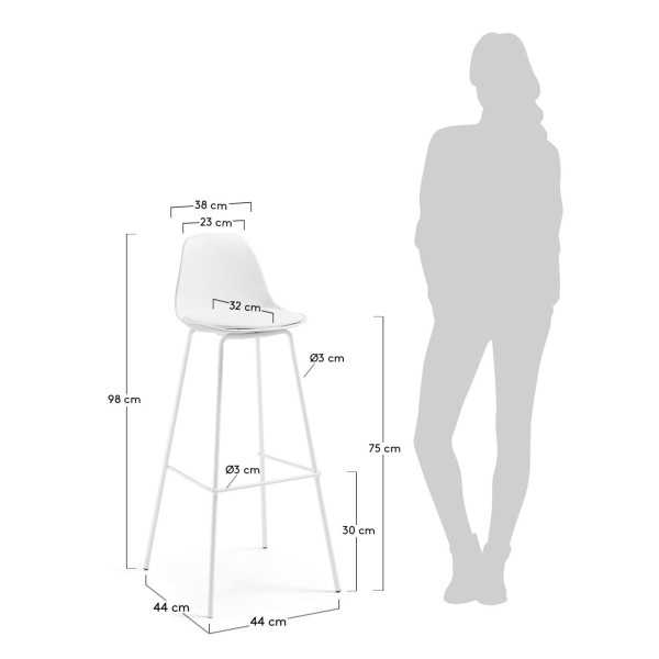 BRIGHTER WHITE STOOL HEIGHT 75 CM