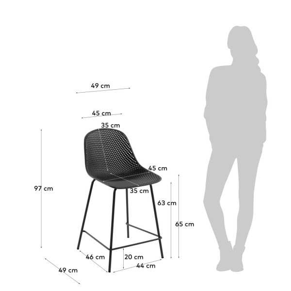 QUINBY GRAY OUTDOOR STOOL HEIGHT 65 CM