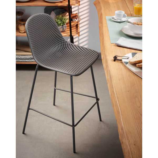 BANCO EXTERIOR QUINBY CINZA ALTURA 65 CM