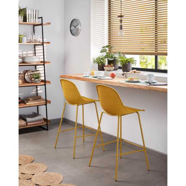 QUINBY YELLOW OUTDOOR STOOL HEIGHT 75 CM