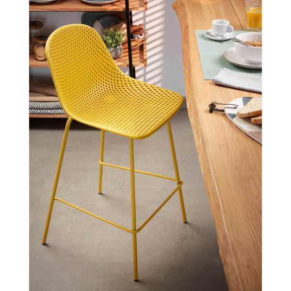 QUINBY YELLOW OUTDOOR STOOL HEIGHT 75 CM