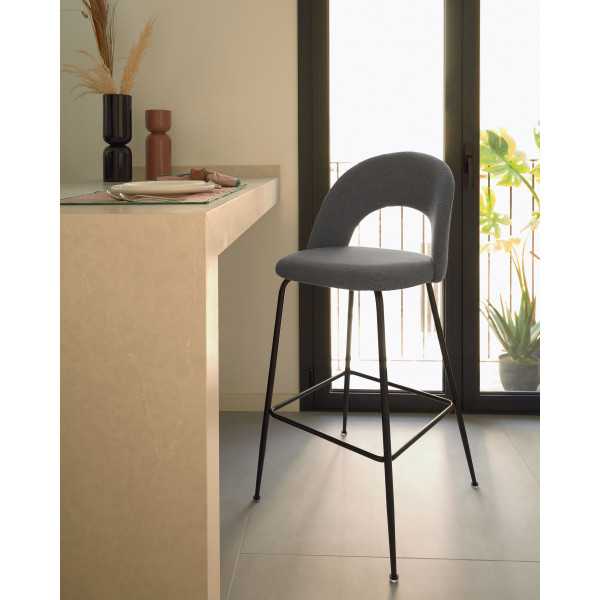 TABOURET MAHALIA GRIS FONCÉ HAUTEUR...