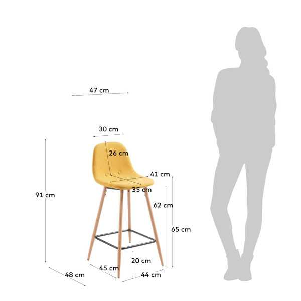 TABOURET NOLITE MOUTARDE HAUTEUR 65 CM