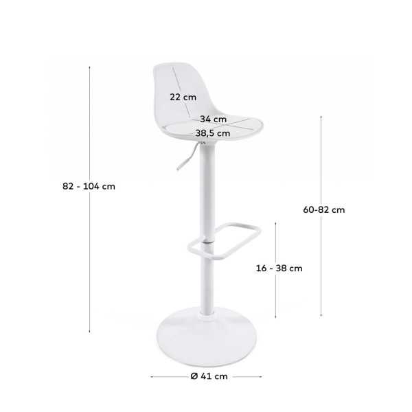 ORLANDO STOOL - T IN WHITE...