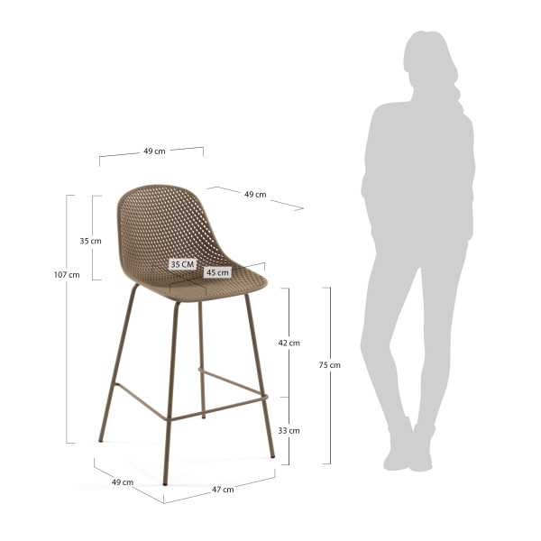 BANCO QUINBY BEGE ALTURA 75 CM