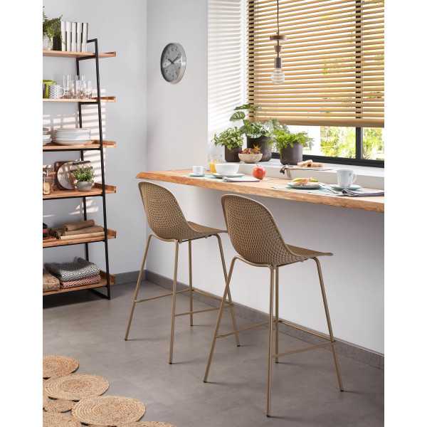 TABOURET QUINBY BEIGE HAUTEUR 75 CM