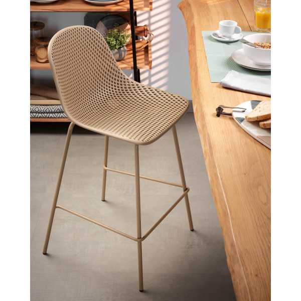 TABOURET QUINBY BEIGE HAUTEUR 75 CM