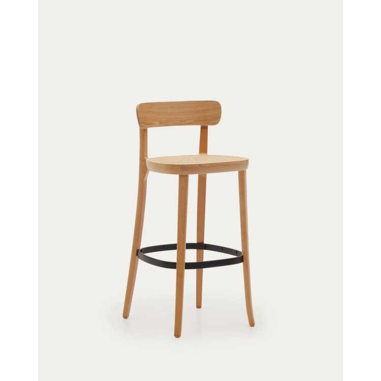ROMAN STOOL NATURAL BEECH WOOD WITH ASH VENEER AND RATTAN