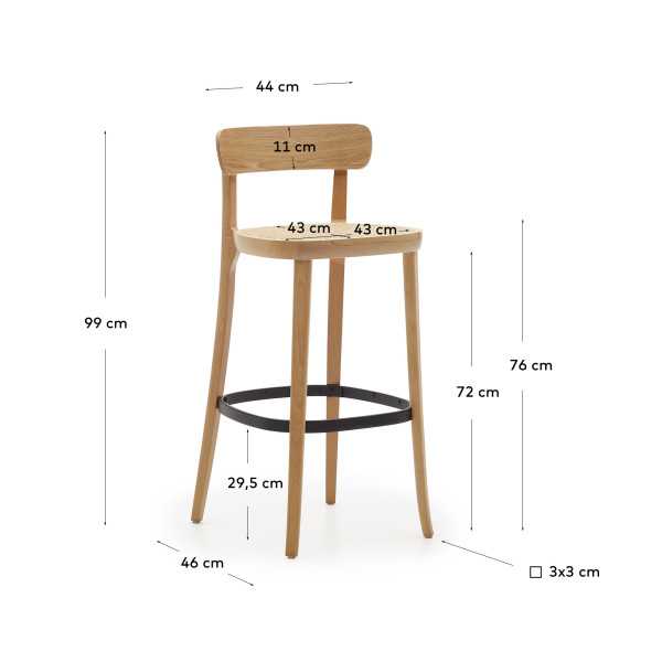 ROMAN STOOL NATURAL BEECH WOOD WITH...