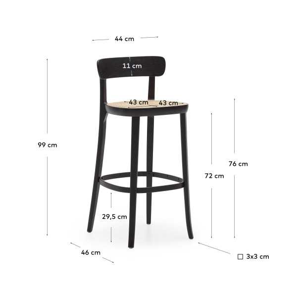 ROMANIC STOOL IN BLACK BEECH WOOD...