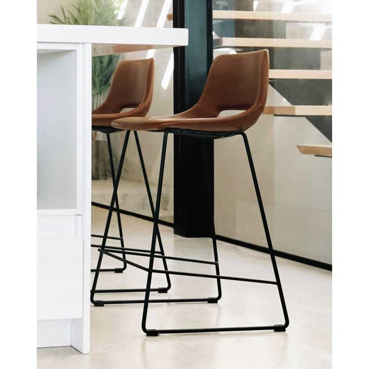 ZAHARA STOOL IN BROWN POLYURETHANE HEIGHT 76 CM