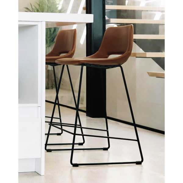 ZAHARA STOOL IN BROWN POLYURETHANE HEIGHT 76 CM