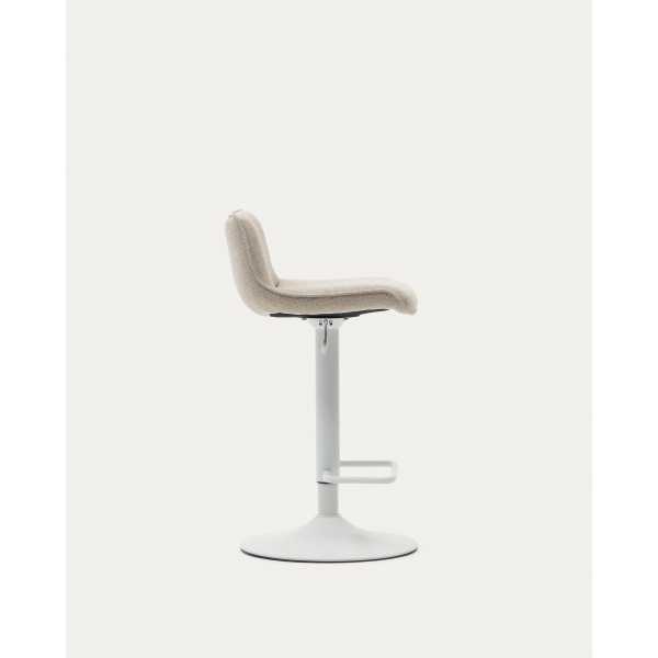 TABOURET ZENDA EN CHENILLE BEIGE ET...
