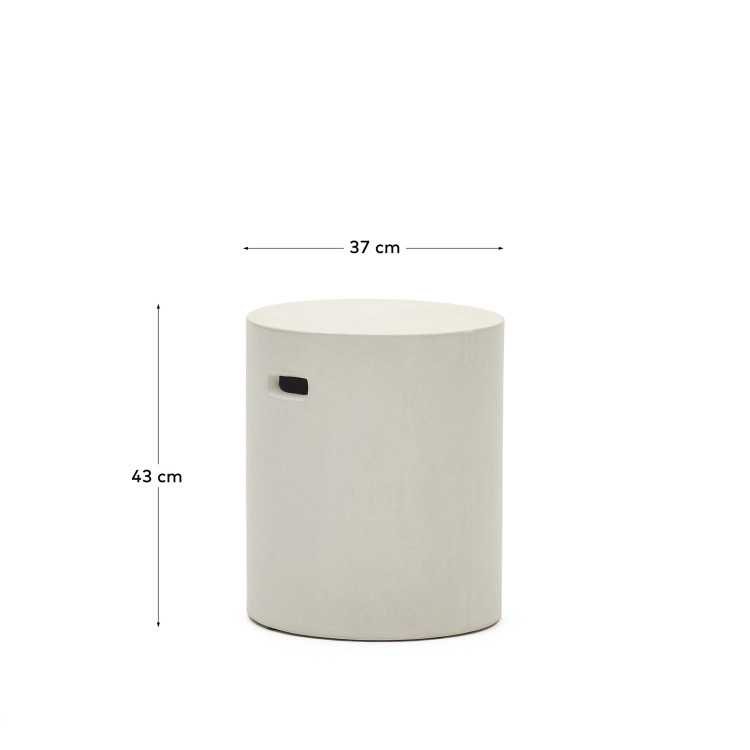 AIGUABLAVA FOOTREST IN WHITE CEMENT D 37 CM