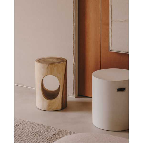 AIGUABLAVA FOOTREST IN WHITE CEMENT D 37 CM