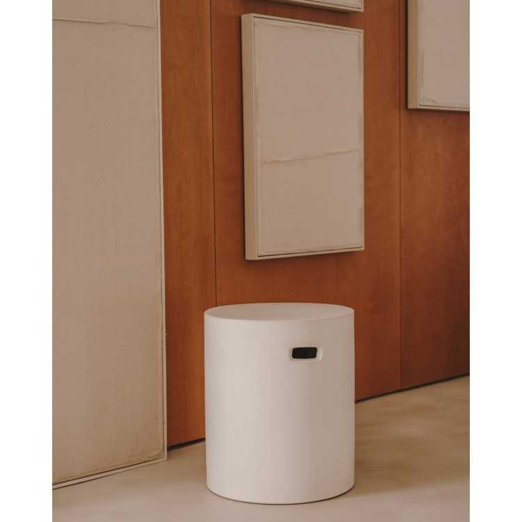 AIGUABLAVA FOOTREST IN WHITE CEMENT D 37 CM