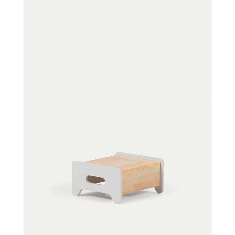 CECILIA CHILDREN'S STEP Stool IN NATURAL AND WHITE SOLID PINE WOOD