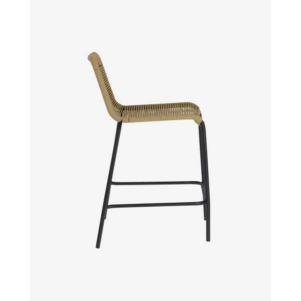 LAMBTON STOOL IN BROWN ROPE AND BLACK...