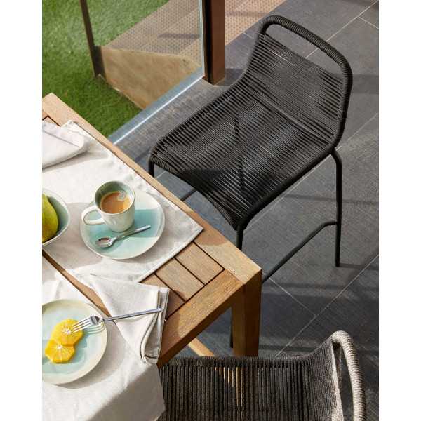 LAMBTON STOOL IN BLACK ROPE AND BLACK...