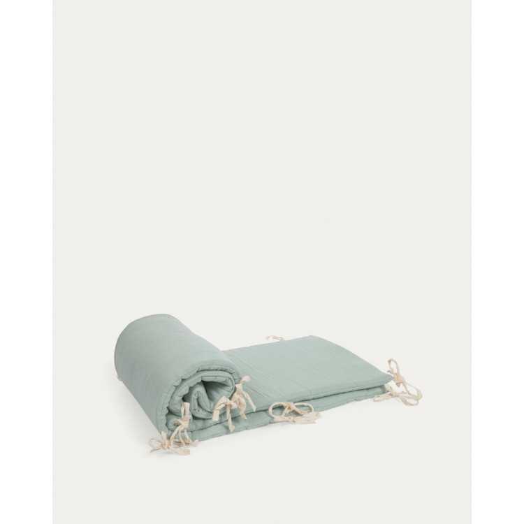 YAMILE BED RUMPER 100% ORGANIC COTTON (GOTS) TURQUOISE 180 X 30 C