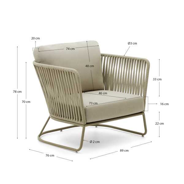 OUTDOOR ARMCHAIR WITH HIGH BACK...