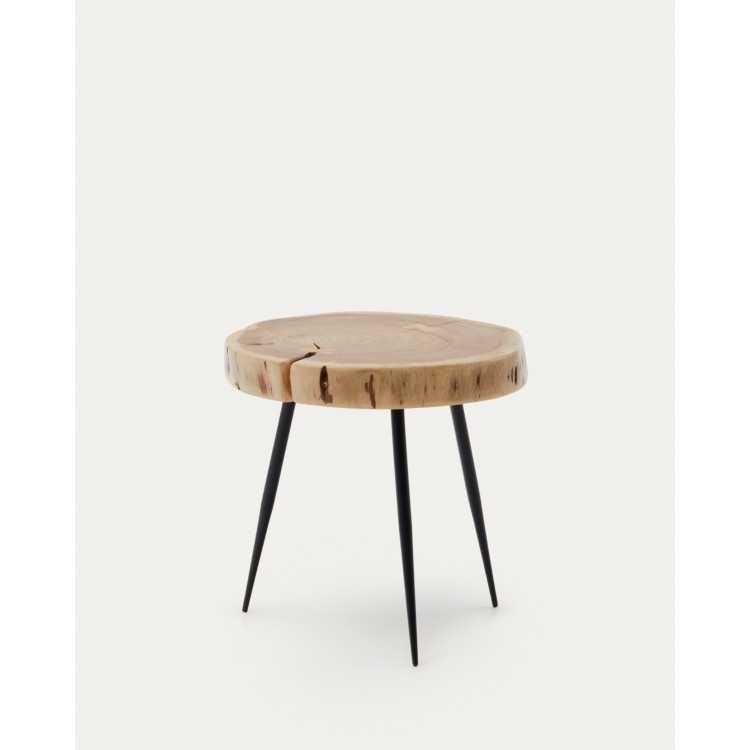 EIDER SIDE TABLE IN STEEL AND ACACIA WOOD D 40 CM