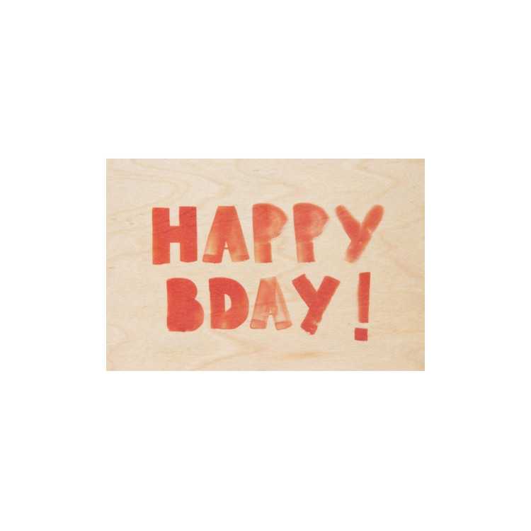 CARTE DE VOEUX HBDAY ORANGE BOIS
