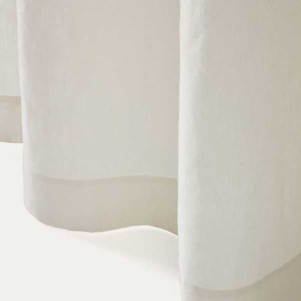 RIDEAU MAILETH 140 X 270CM COTON ET LIN BLANC RAYURES NOIRES