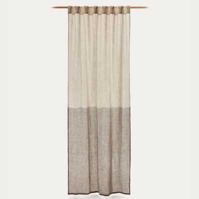 RIDEAU MELBA 140 X 270CM 100 % LIN NATUREL ET GRIS