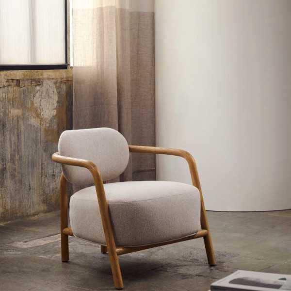 RIDEAU MELBA 140 X 270CM 100 % LIN NATUREL ET GRIS