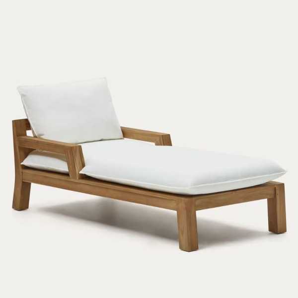 BAIN DE SOLEIL FORCANERA BOIS DE TECK MASSIF - 2 COLIS
