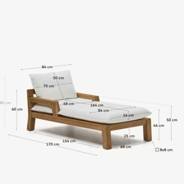 BAIN DE SOLEIL FORCANERA BOIS DE TECK MASSIF - 2 COLIS