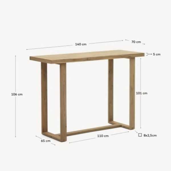 TABLE HAUTE CANADELL 140 X 70 CM TECK MASSIF RECYCLE