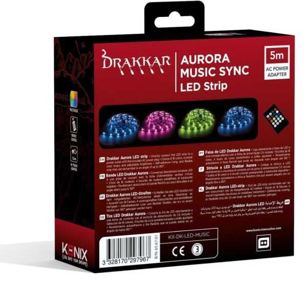 BANDE LED DRAKKAR AURORA MUSIC 5M ROUGE