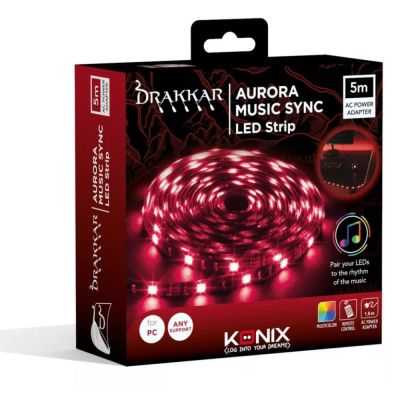 BANDE LED DRAKKAR AURORA MUSIC 5M ROUGE