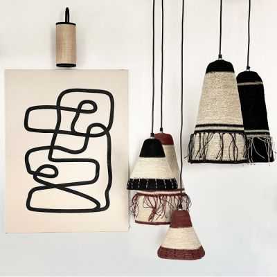 SUSPENSION FABULEUSE 22X40 CMNATURELLE NOIR 2