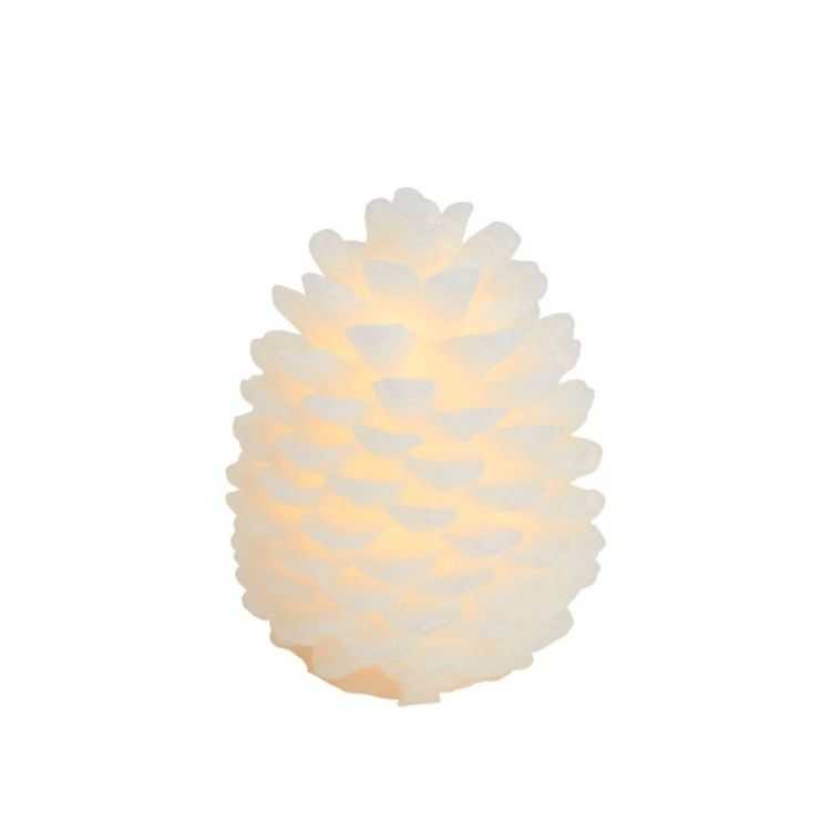 DECORATION DE TABLE CLARA POMME DE PIN 18 CM BLANC