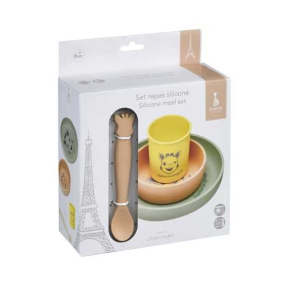 SET REPAS SILICONE SOPHIE LA GIRAFE