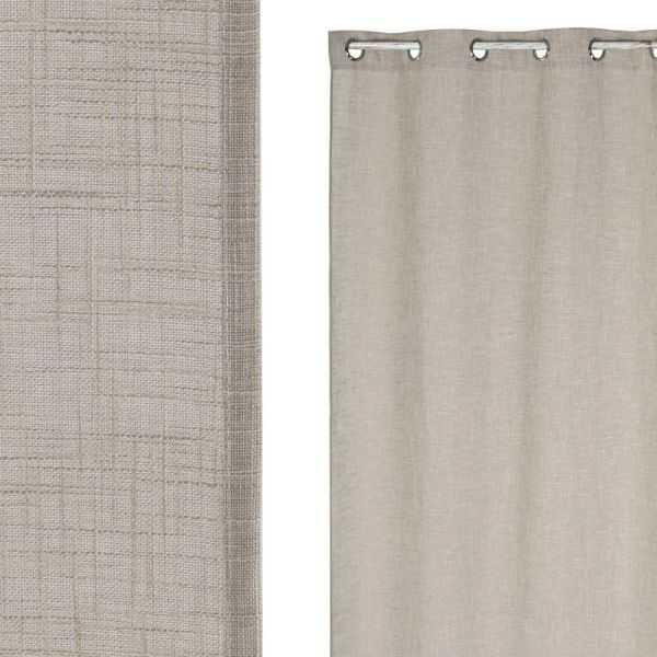 RIDEAU 8 ANNEAUX POLYESTER 140 X 260 CM BEIGE